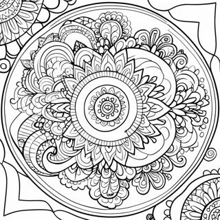 Pagina Para Colorear De Un Mandala Relajante 61347-50865