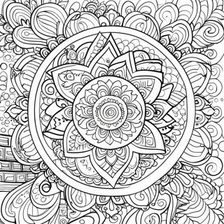 Pagina Para Colorear De Un Mandala Relajante 61347-50867