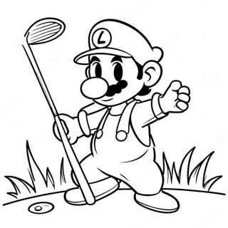 Pagina Para Colorear De Luigi Balanceando Un Palo De Golf 61437-50932