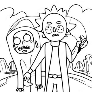 Pagina Para Colorear De La Aventura De Rick Y Morty 61467-50958