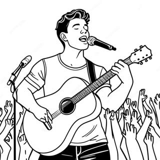 Pagina Para Colorear De Shawn Mendes Cantando En El Escenario 61497-50978