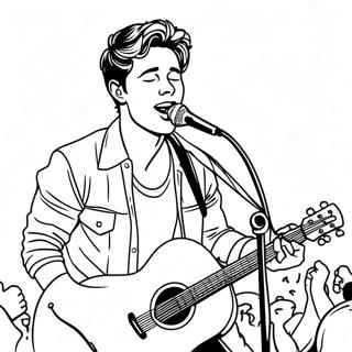 Pagina Para Colorear De Shawn Mendes Cantando En El Escenario 61497-50979