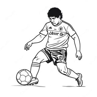 Pagina Para Colorear De Maradona Driblando Un Balon De Futbol 61567-51044