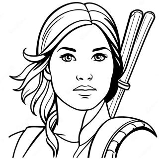 Valiente Katniss Everdeen En Accion Pagina Para Colorear 61637-51096