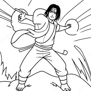 Pagina Para Colorear De Itachi Naruto En Batalla 61727-51162