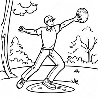 Pagina Para Colorear De Jugador De Disc Golf Lanzando Disco 61817-51238