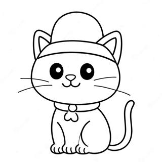 Pagina Para Colorear De Pop Cat Lindo Con Sombrero 61847-51262