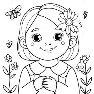 Pagina Para Colorear De La Linda Hannah Con Flores 62037-51419