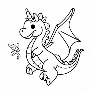 Pagina Para Colorear De Un Dragon De Deseos Magico Volando 62228-51554