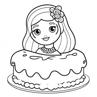 Pagina Para Colorear De Un Pastel De Barbie 62247-51562