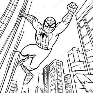 Pagina Para Colorear De Spiderman Balanceandose Por La Ciudad 6235-4981