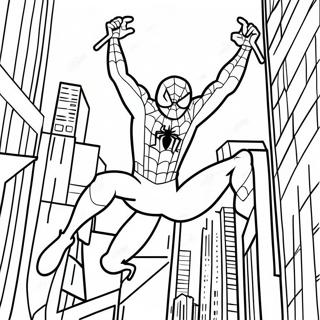 Pagina Para Colorear De Spiderman Balanceandose Por La Ciudad 6235-4982