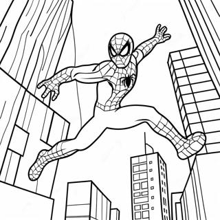 Pagina Para Colorear De Spiderman Balanceandose Por La Ciudad 6235-4983