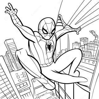 Pagina Para Colorear De Spiderman Balanceandose Por La Ciudad 6235-4984