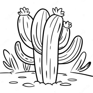 Pagina Para Colorear De Un Cactus Colorido Del Suroeste 62408-51693