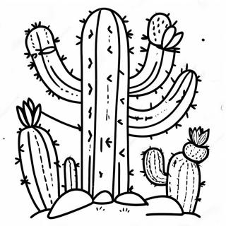 Pagina Para Colorear De Un Cactus Colorido Del Suroeste 62408-51694