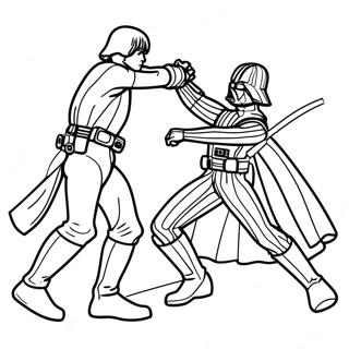 Pagina Para Colorear De La Epica Batalla Entre Luke Skywalker Y Darth Vader 62467-51741