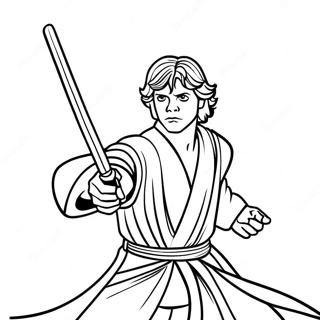 Pagina Para Colorear Del Duelo De Sables De Luz De Luke Skywalker 62468-51750