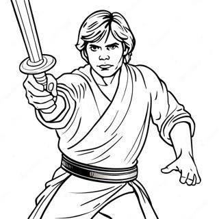 Pagina Para Colorear Del Duelo De Sables De Luz De Luke Skywalker 62468-51752