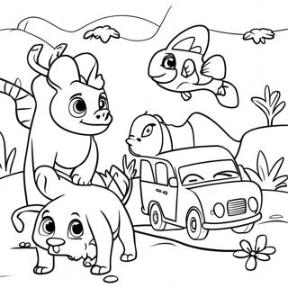 Pagina Para Colorear De Animales Aventureros De Jungle Junction 62478-51759