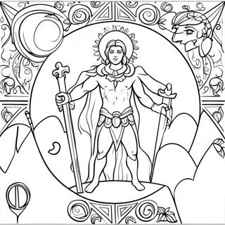 Pagina Para Colorear De Escena Mistica Del Tarot De La Luna 62598-51862