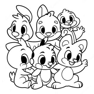 Pagina Para Colorear De Personajes Adorables De Looney Tunes Bebes 62618-51871