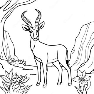 Pagina Para Colorear De Antilope Majestuoso En La Naturaleza 62648-51889