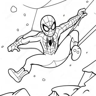 Pagina Para Colorear De Spiderman Festivo Balanceandose A Traves De La Nieve 62708-51938