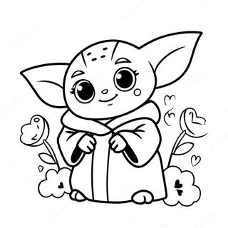 San Valentín De Baby Yoda Páginas Para Colorear