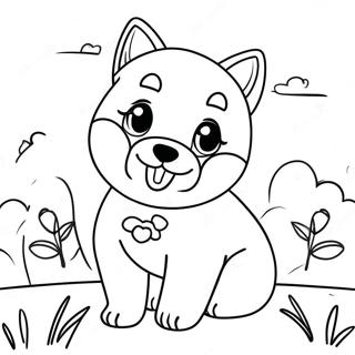 Pagina Para Colorear De Un Lindo Cachorro Shiba Inu 62839-52025