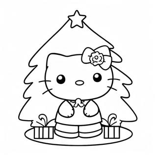 Pagina Para Colorear Del Arbol De Navidad De Hello Kitty 6285-5022