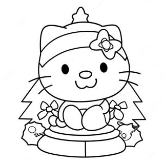 Pagina Para Colorear Del Arbol De Navidad De Hello Kitty 6285-5023