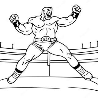 Pagina Para Colorear De Luchador De Wwe Emocionante Saltando Sobre Oponente 62999-52161