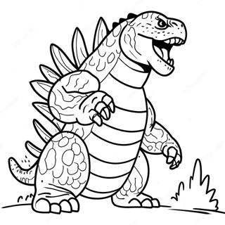 Pagina Para Colorear De Godzilla Rugiente 62-54