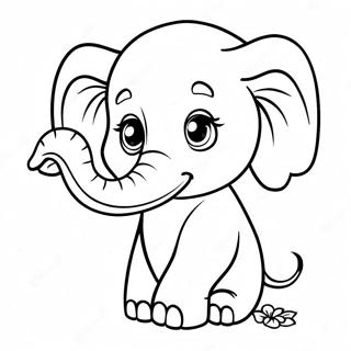 Pagina Para Colorear De Lindo Elefante Bebe 63020-52169