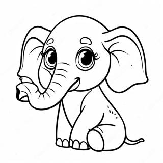 Pagina Para Colorear De Lindo Elefante Bebe 63020-52170