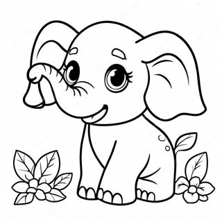 Pagina Para Colorear De Lindo Elefante Bebe 63020-52171