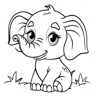 Pagina Para Colorear De Lindo Elefante Bebe 63020-52172