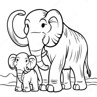 Pagina Para Colorear De La Familia Mamut En El Hielo 6305-5037