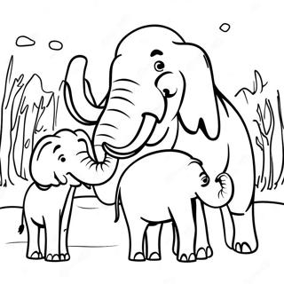 Pagina Para Colorear De La Familia Mamut En El Hielo 6305-5038