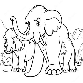 Pagina Para Colorear De La Familia Mamut En El Hielo 6305-5040