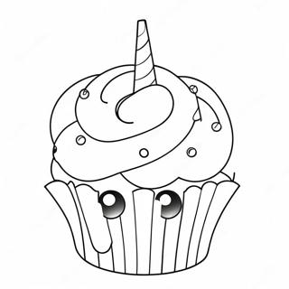 Pagina Para Colorear De Cupcake De Unicornio Brillante 63060-52214