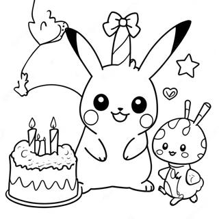 Pagina Para Colorear De La Fiesta De Cumpleanos De Pikachu 63130-52257