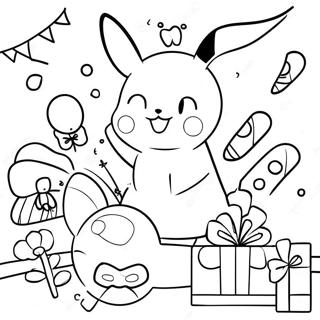 Pagina Para Colorear De La Fiesta De Cumpleanos De Pikachu 63130-52258