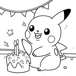 Pagina Para Colorear De La Fiesta De Cumpleanos De Pikachu 63130-52259