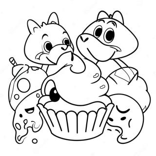 Pagina Para Colorear De Bluey Muffin Con Amigos 6315-5144