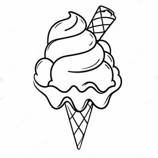 Pagina Para Colorear De Un Sundae De Helado Colorido 63210-52317