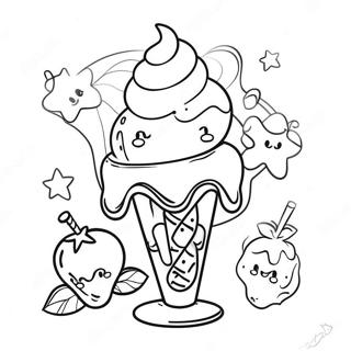 Pagina Para Colorear De Un Sundae De Helado Colorido 63210-52318