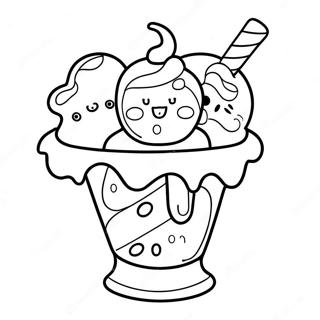 Pagina Para Colorear De Un Sundae De Helado Colorido 63210-52320