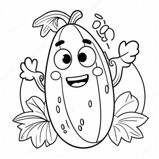 Pagina Para Colorear De Un Personaje De Pepino Divertido 63270-52377